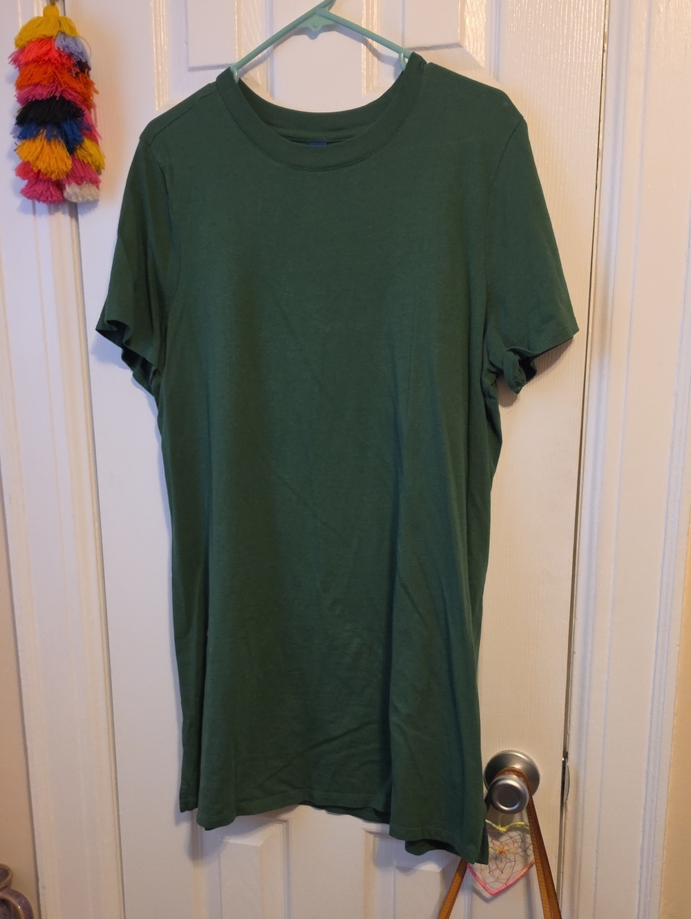 Old NAVY Classic Crewneck Short Sleeve TShirt Dress Forest Green